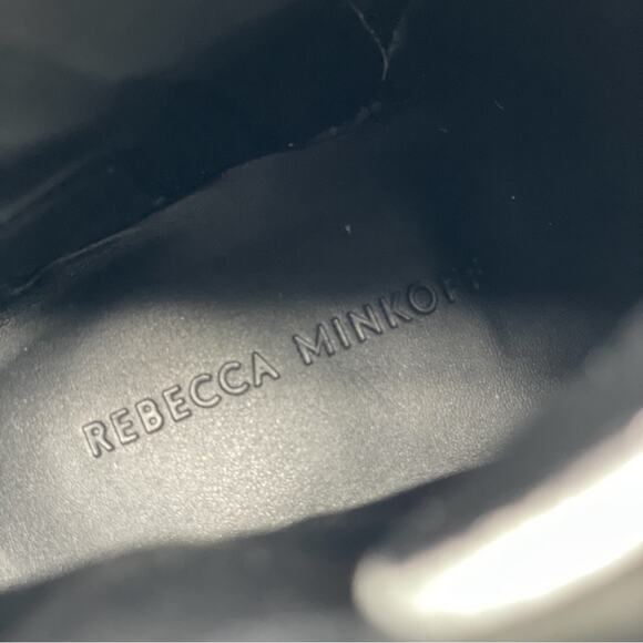 Rebecca Minkoff Janyi Chain Leather Platform Lace Up Ankle Bootie Boot White 8.5 - Picture 9 of 13